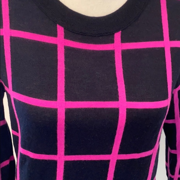 Jcrew navy & pink merino wool sweater - Picture 2 of 3